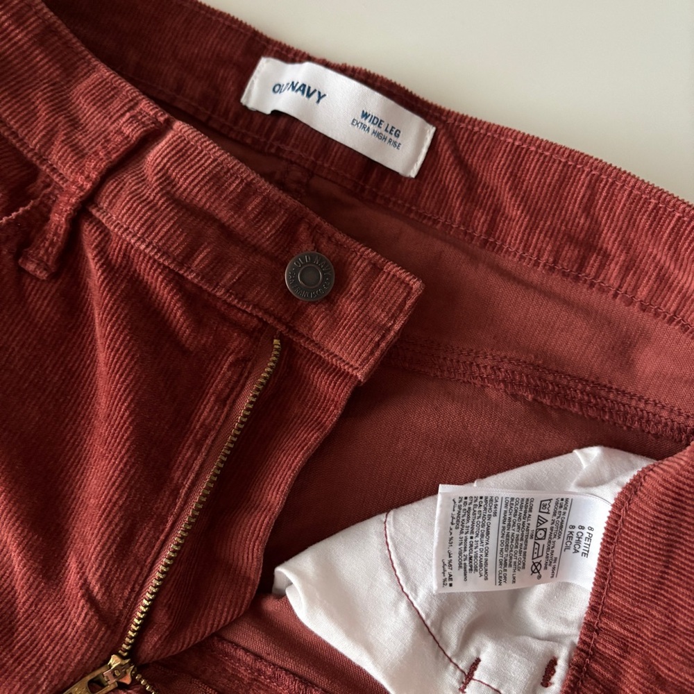 Rust Wide-Leg Corduroy Pants, Size 8 Petite - Picture 4 of 9